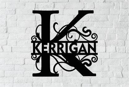 Personalized Family Name Metal Sign, Housewarming Gift, Door Hanger, Wedding Gift, Metal Monogram Sign, Laser Cut Metal Signs Custom Gift Ideas