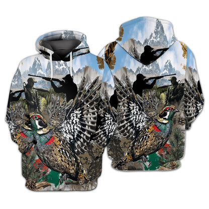 Quail And Hunter In The Wild All Over Print