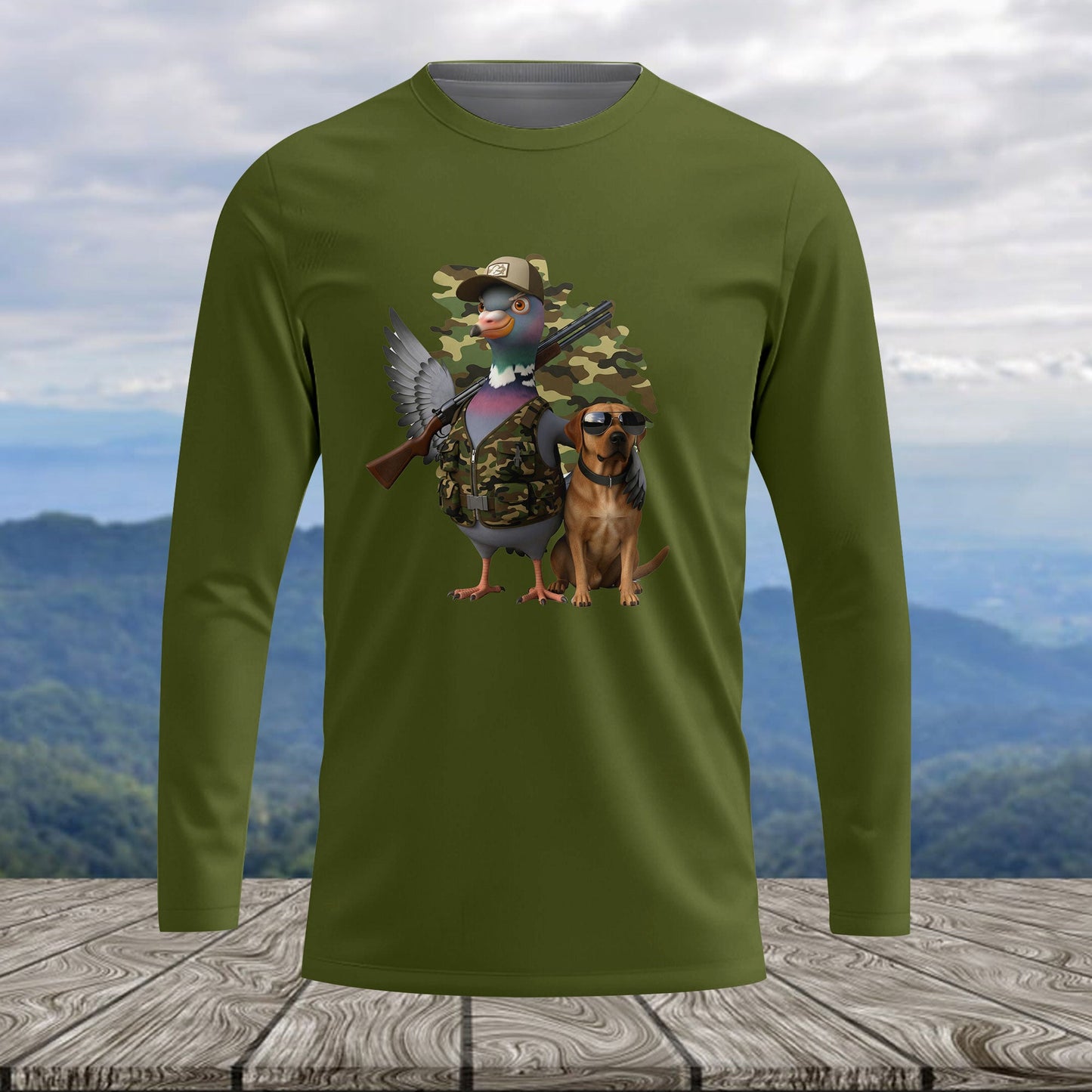 Funny Dove Hunter With Labrador All Over Print Shirt