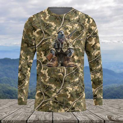 Funny Dove Hunting Camouflage All Over Print Shirt