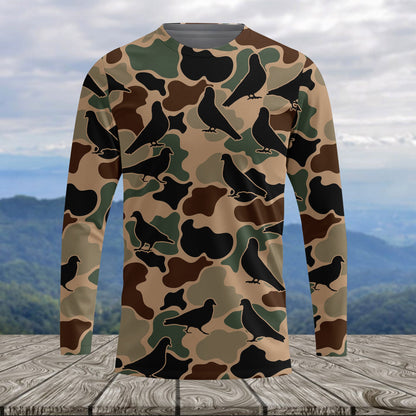 Dove Bird Camouflage Pattern All Over Print Shirt