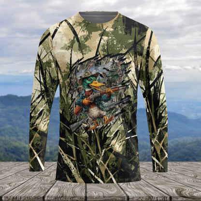 America Mallard Duck Hunting Camo All Over Print Shirt