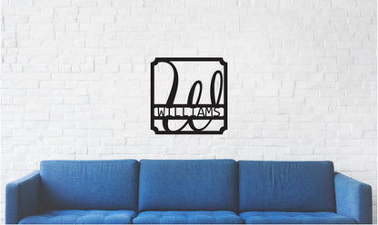 Personalized Family Name Metal Sign, Housewarming Gift, Door Hanger, Wedding Gift, Metal Monogram Sign, Laser Cut Metal Signs Custom Gift Ideas