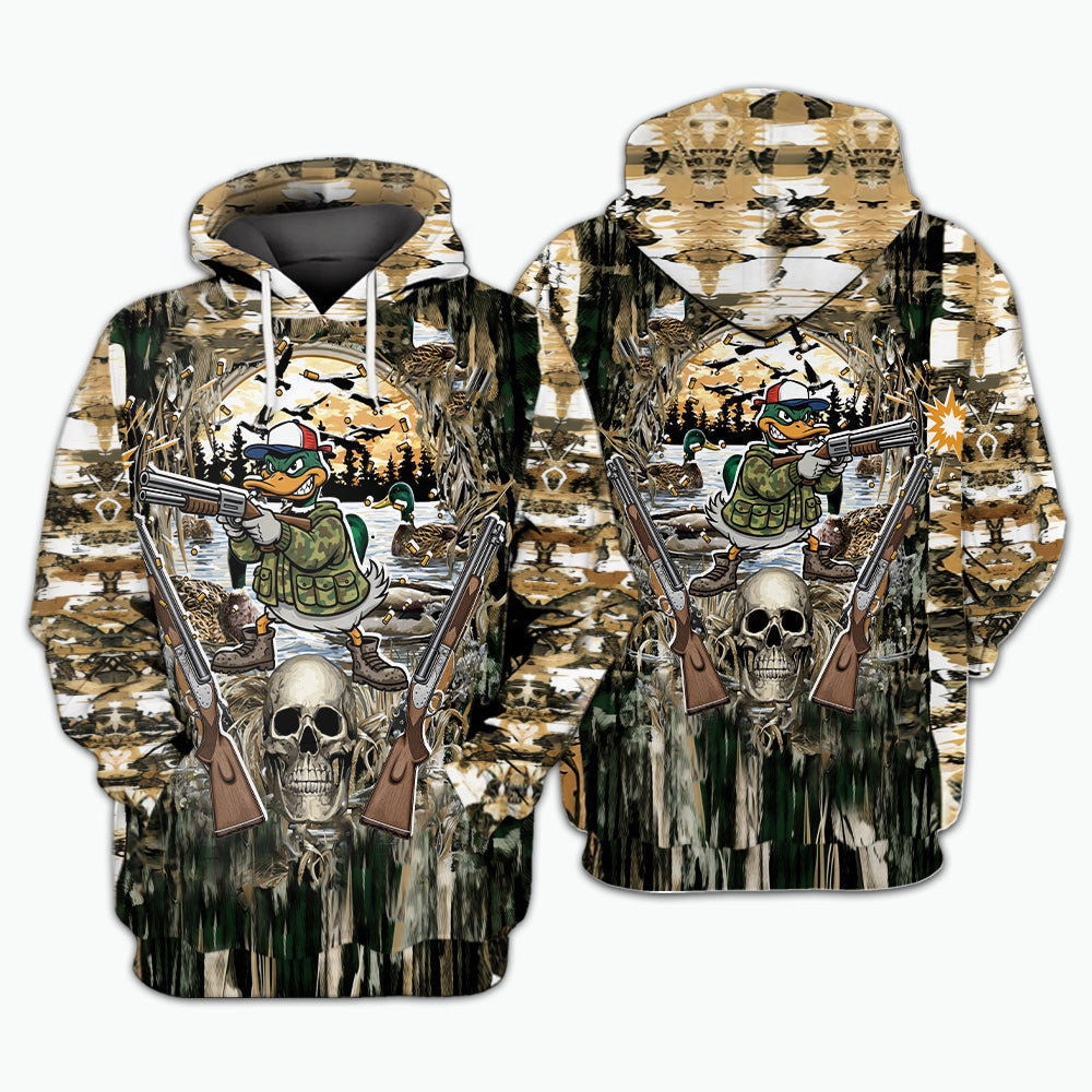 Awesome Mallard Duck Hunting Camo All Over Print Shirt