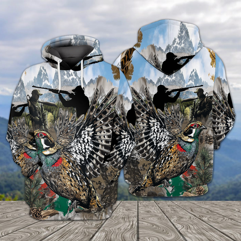 Quail And Hunter In The Wild All Over Print