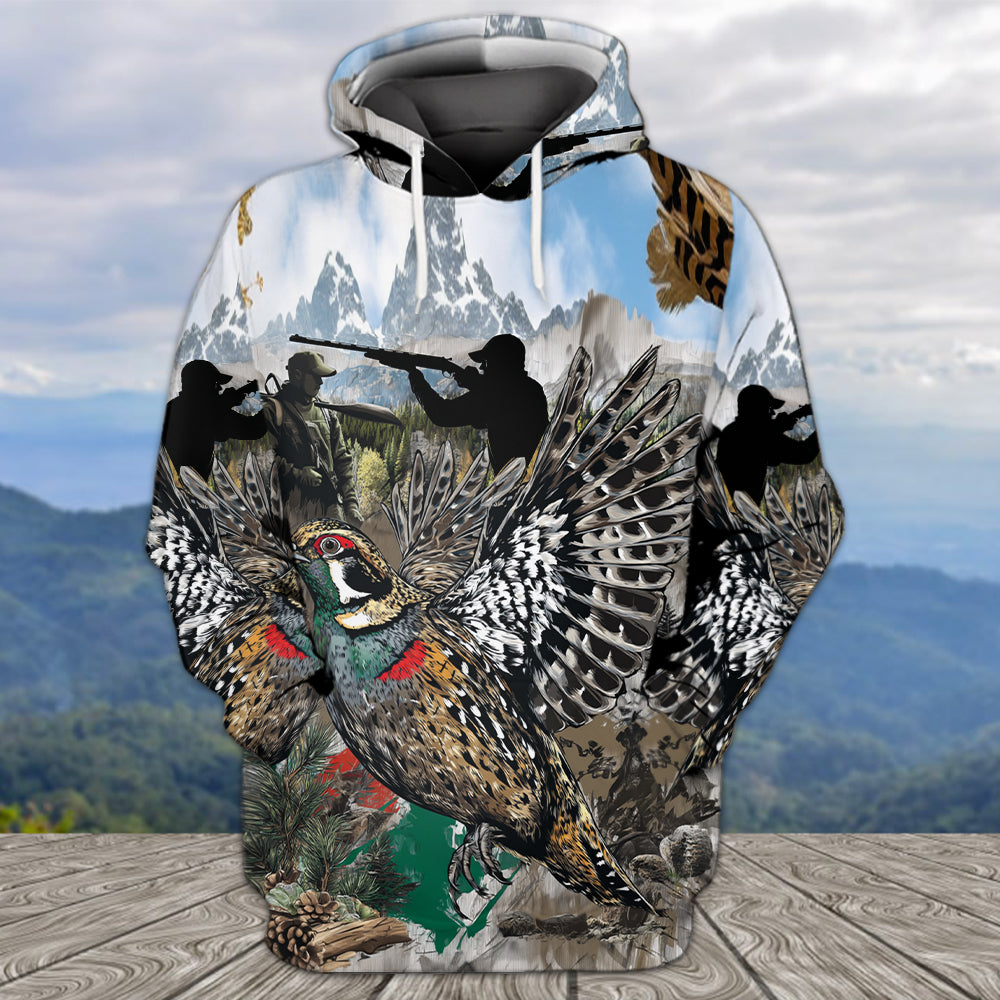 Quail And Hunter In The Wild All Over Print