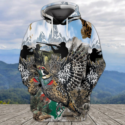 Quail And Hunter In The Wild All Over Print