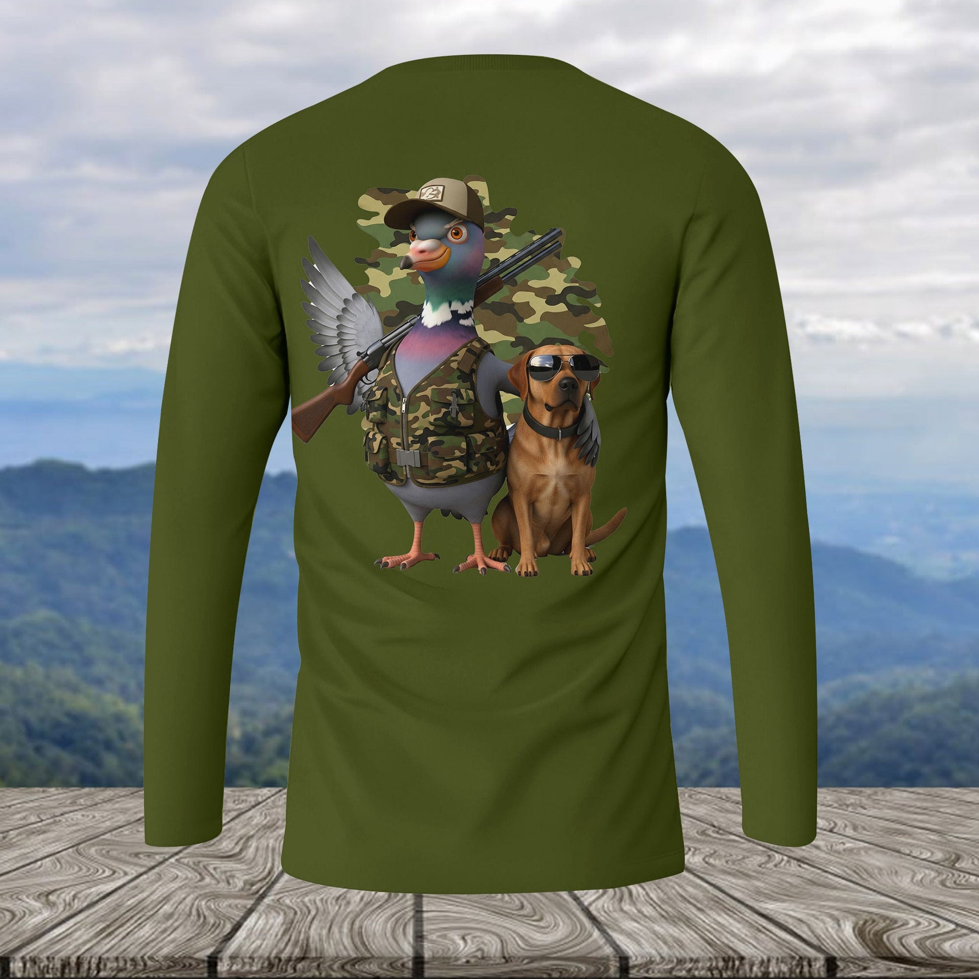 Funny Dove Hunter With Labrador All Over Print Shirt