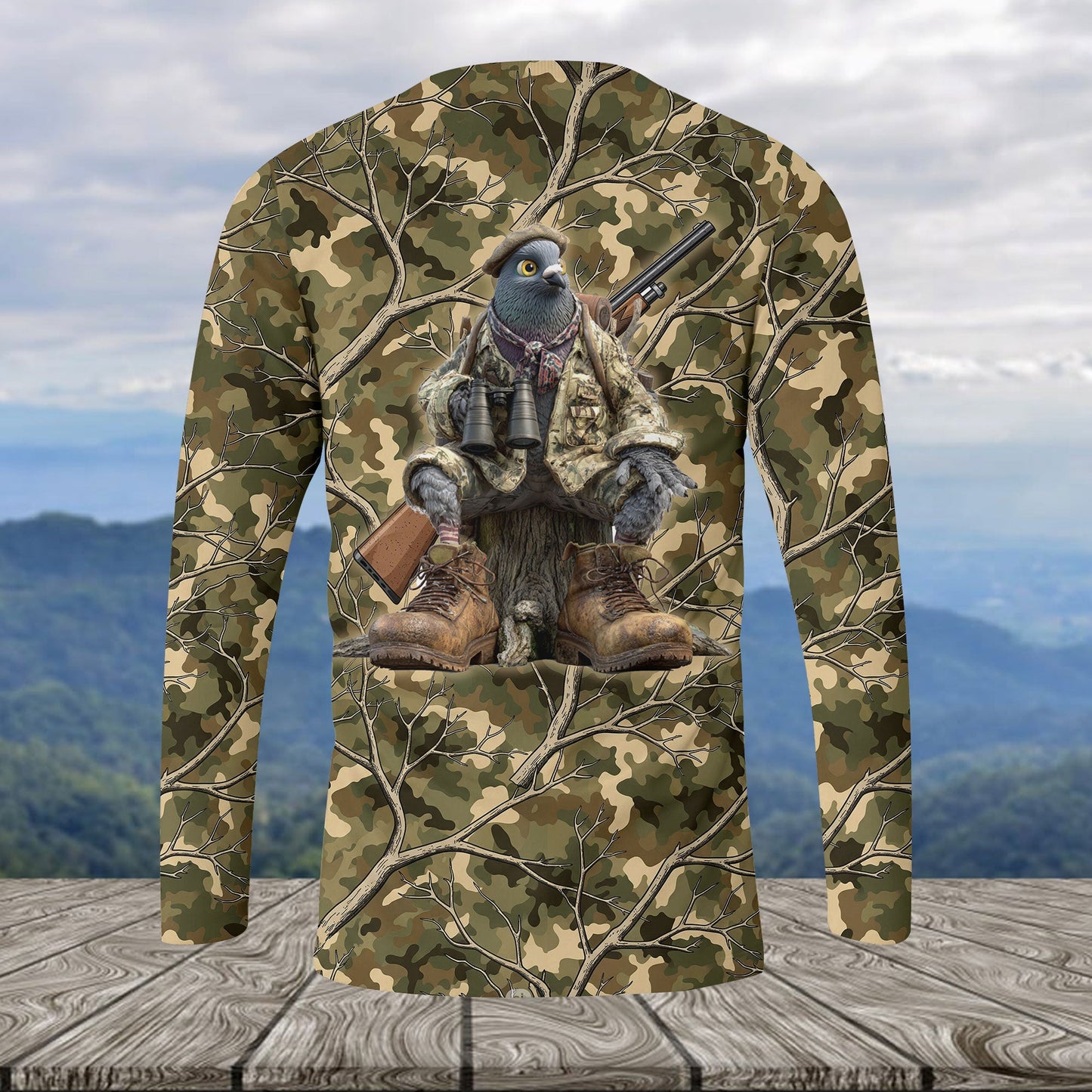Funny Dove Hunting Camouflage All Over Print Shirt