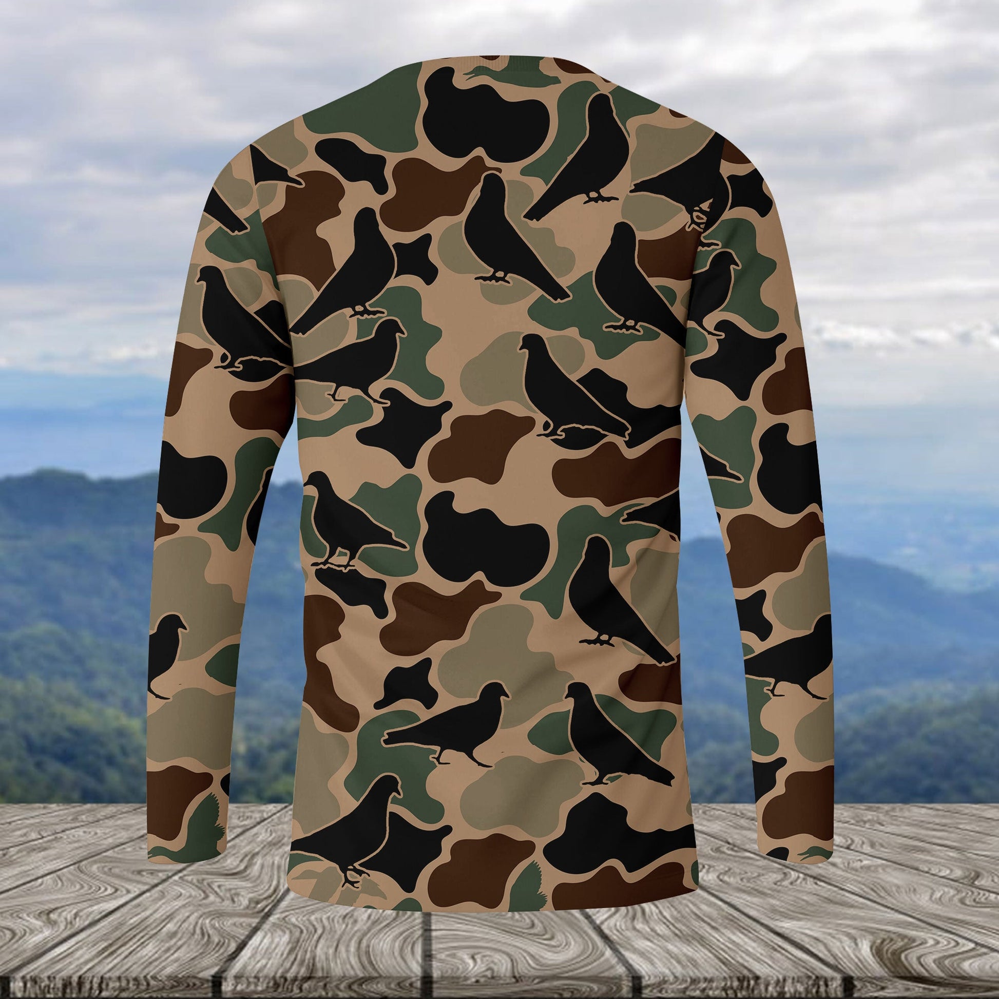 Dove Bird Camouflage Pattern All Over Print Shirt