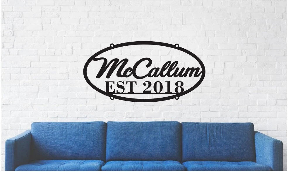 Personalized Family Name Metal Sign, Housewarming Gift, Door Hanger, Wedding Gift, Metal Monogram Sign, Laser Cut Metal Signs Custom Gift Ideas