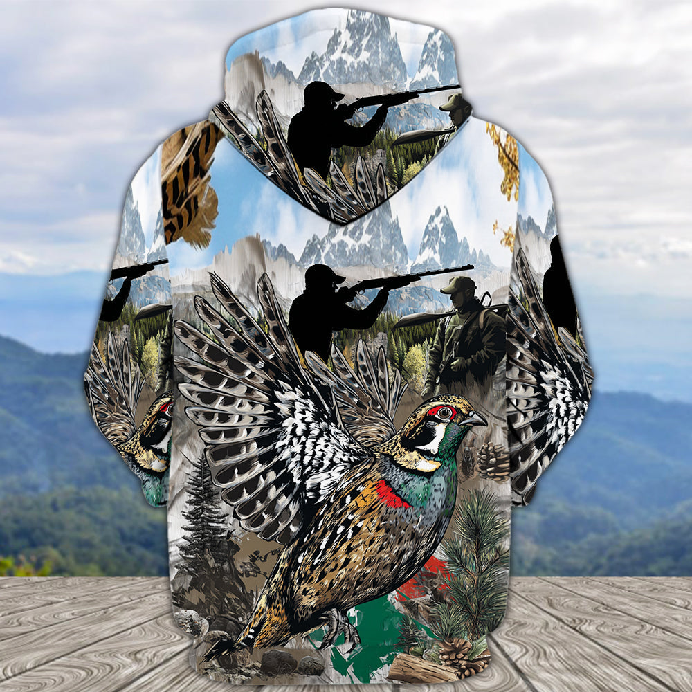 Quail And Hunter In The Wild All Over Print