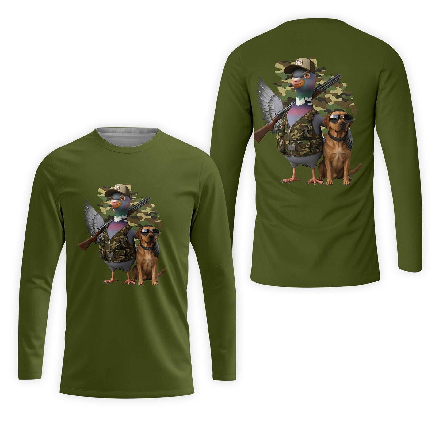 Funny Dove Hunter With Labrador All Over Print Shirt