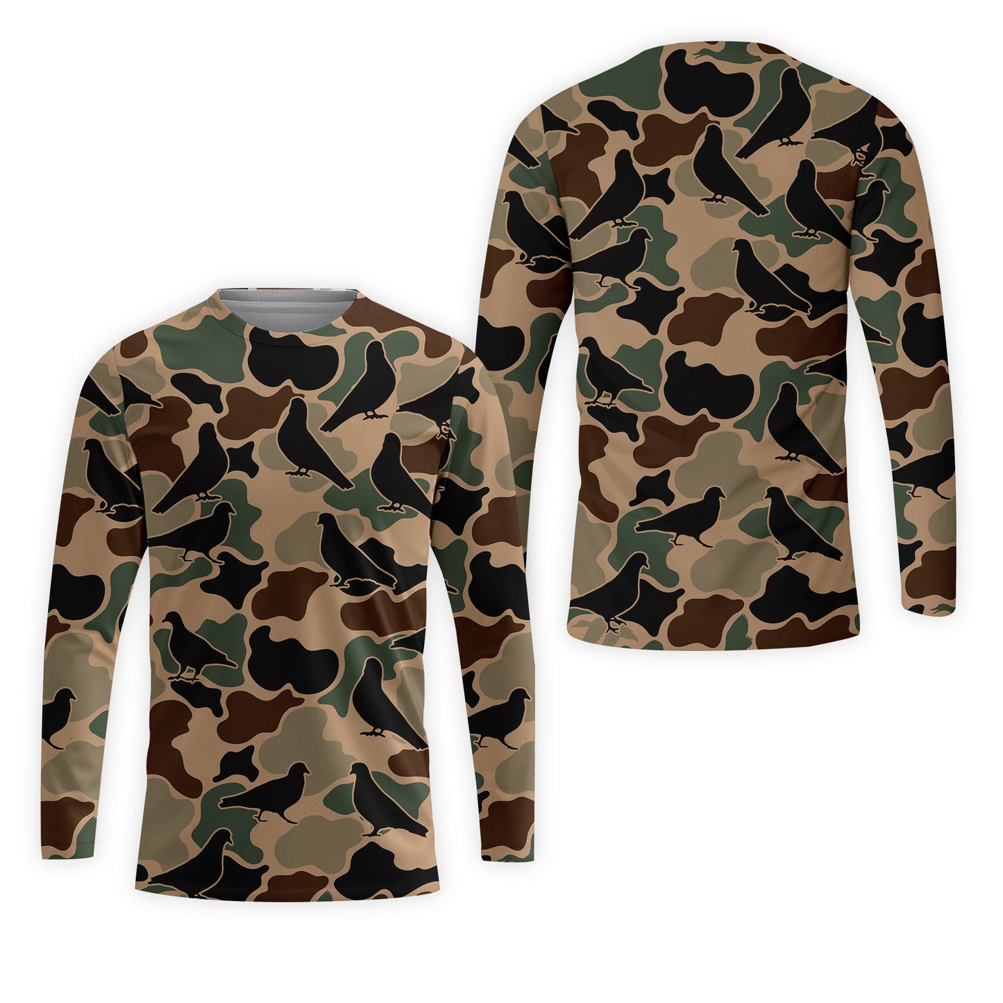 Dove Bird Camouflage Pattern All Over Print Shirt