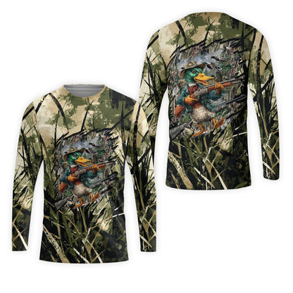 America Mallard Duck Hunting Camo All Over Print Shirt
