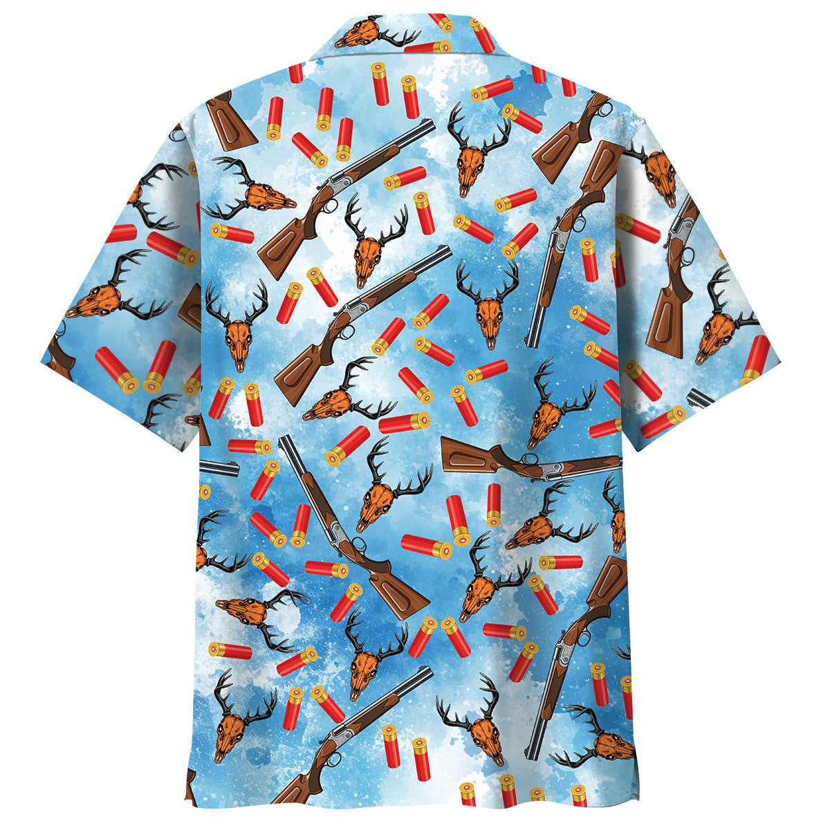 Deer Hunting Blue Hawaiian Shirt