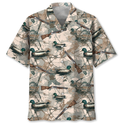 Camouflage Duck Hunting Hawaiian Shirt