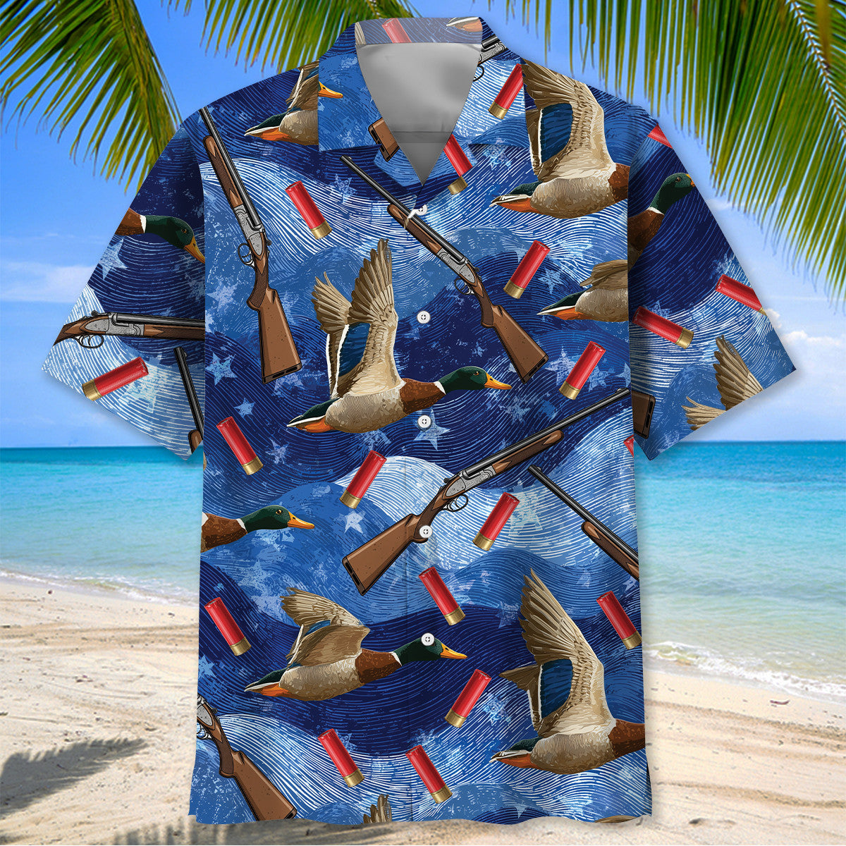 Blue Duck Hunting Hawaiian Shirt