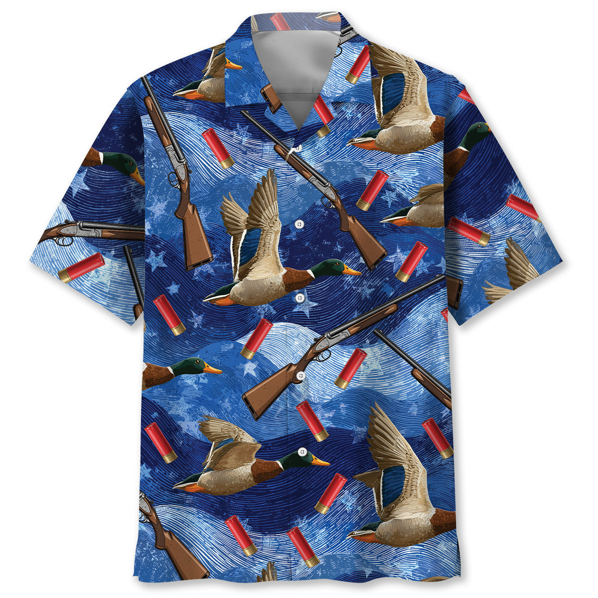 Blue Duck Hunting Hawaiian Shirt