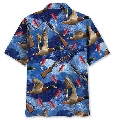 Blue Duck Hunting Hawaiian Shirt