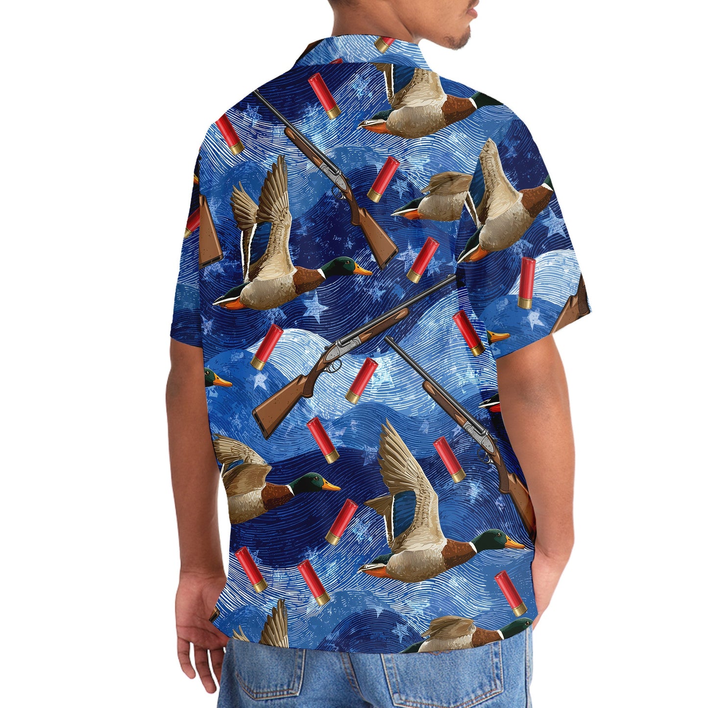 Blue Duck Hunting Hawaiian Shirt