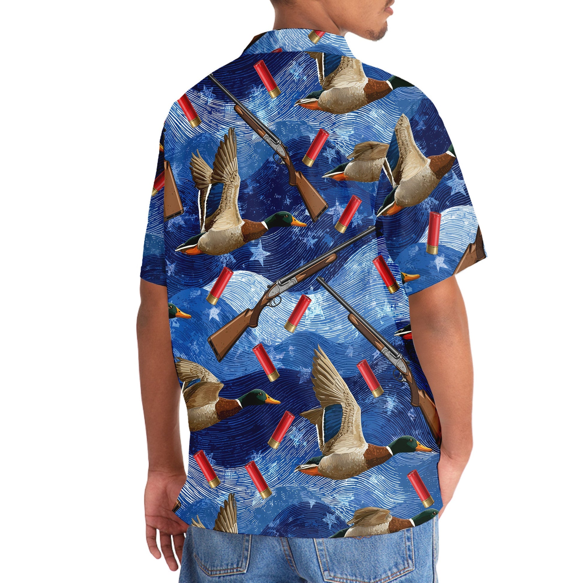 Blue Duck Hunting Hawaiian Shirt