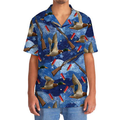 Blue Duck Hunting Hawaiian Shirt
