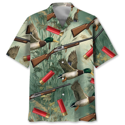 Green Duck Hunting Hawaiian Shirt