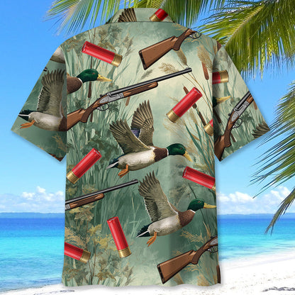Green Duck Hunting Hawaiian Shirt