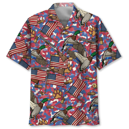 America Duck Hunting Hawaiian Shirt