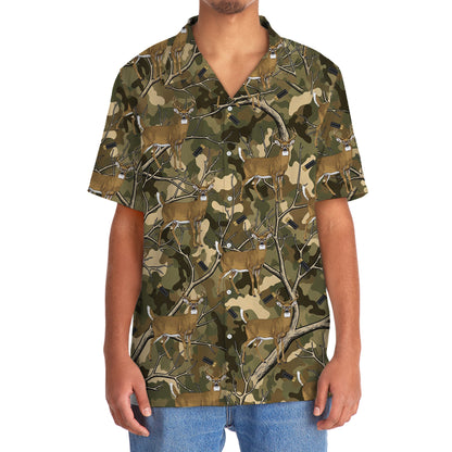 Camouflage White-tailed Deer Hunting Hawaiian Shirt