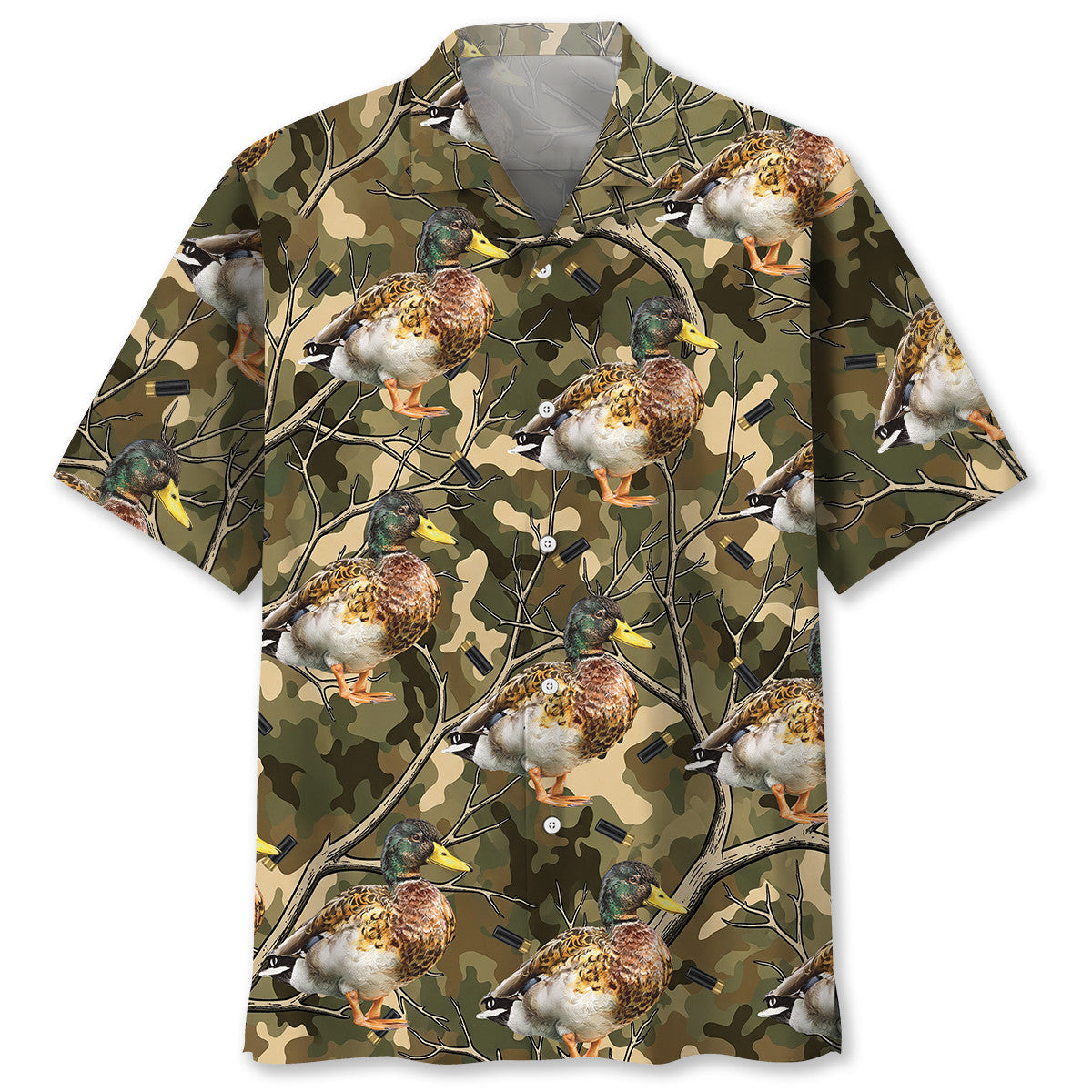 Camouflage Mallard Duck Hunting Hawaiian Shirt