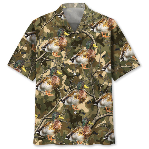 Camouflage Mallard Duck Hunting Hawaiian Shirt