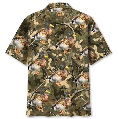 Camouflage Mallard Duck Hunting Hawaiian Shirt