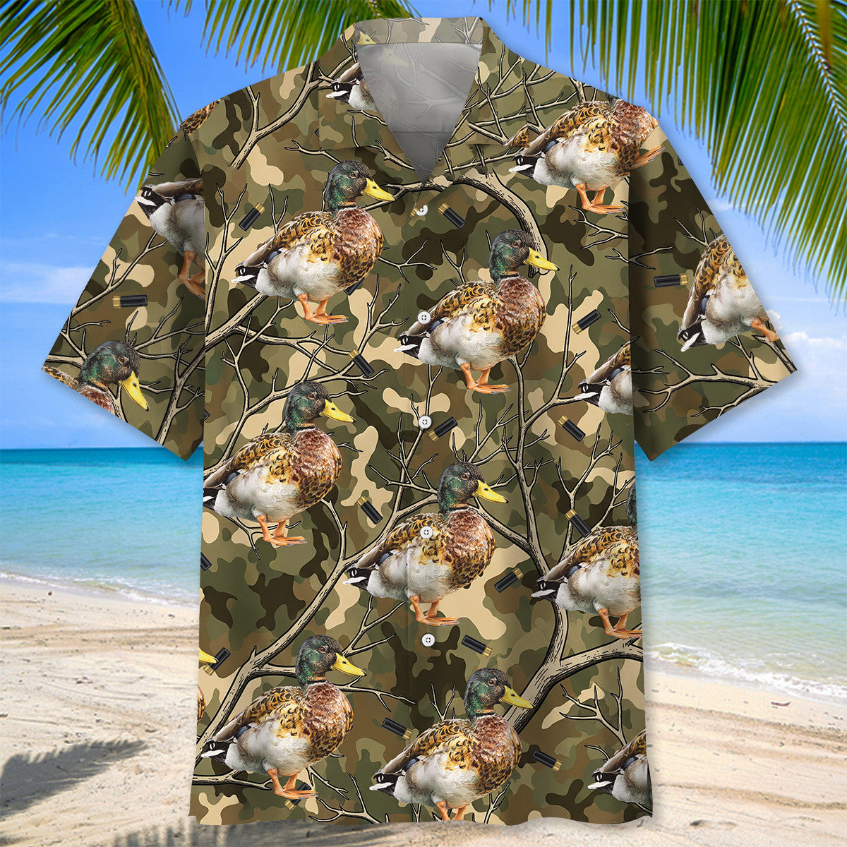 Camouflage Mallard Duck Hunting Hawaiian Shirt
