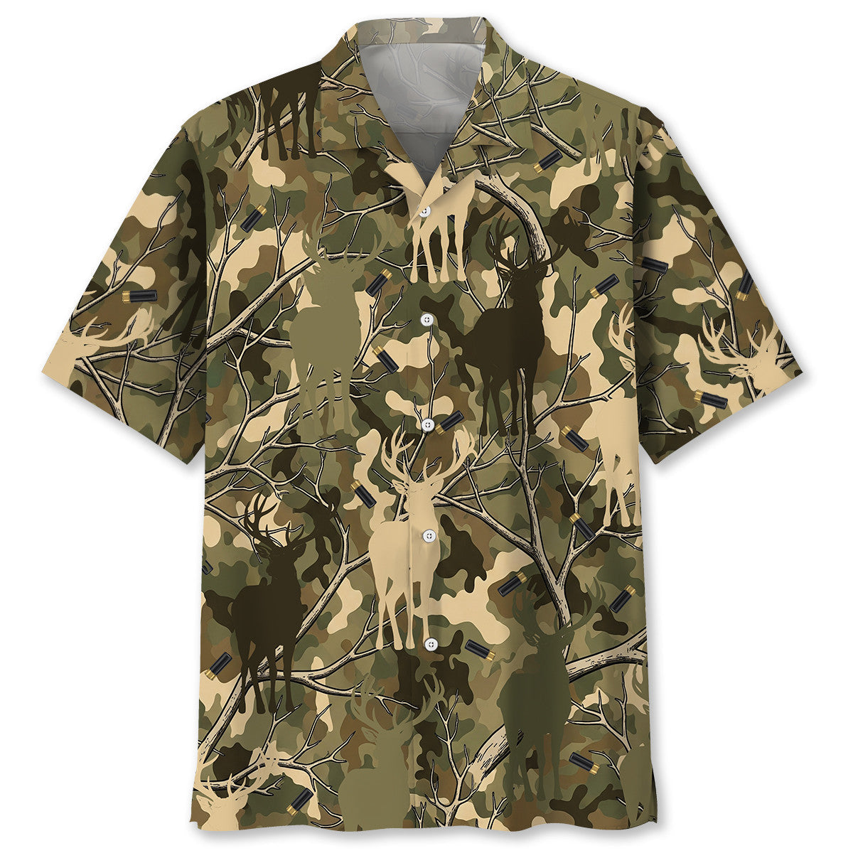 Camouflage Deer Hunting Hawaiian Shirt