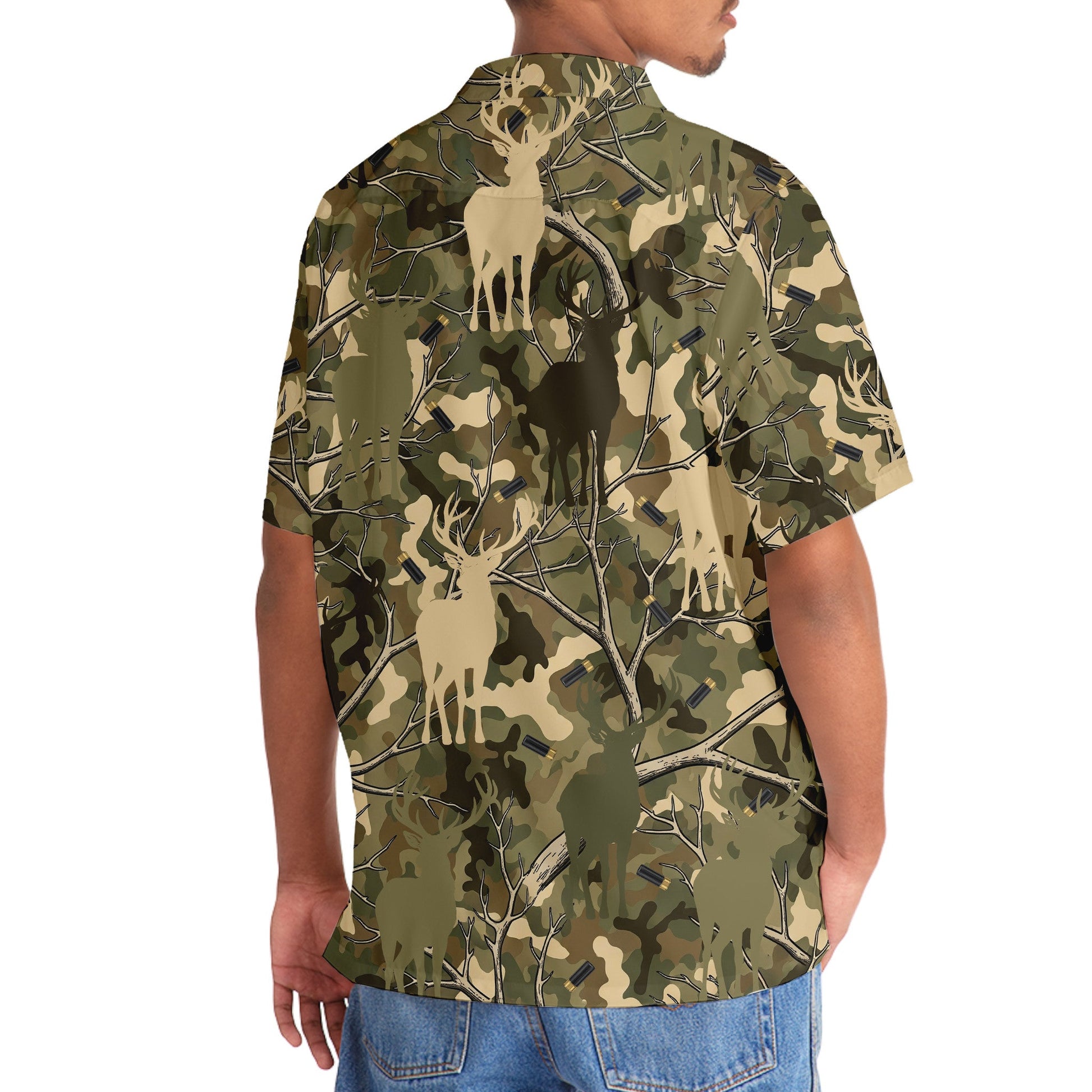 Camouflage Deer Hunting Hawaiian Shirt