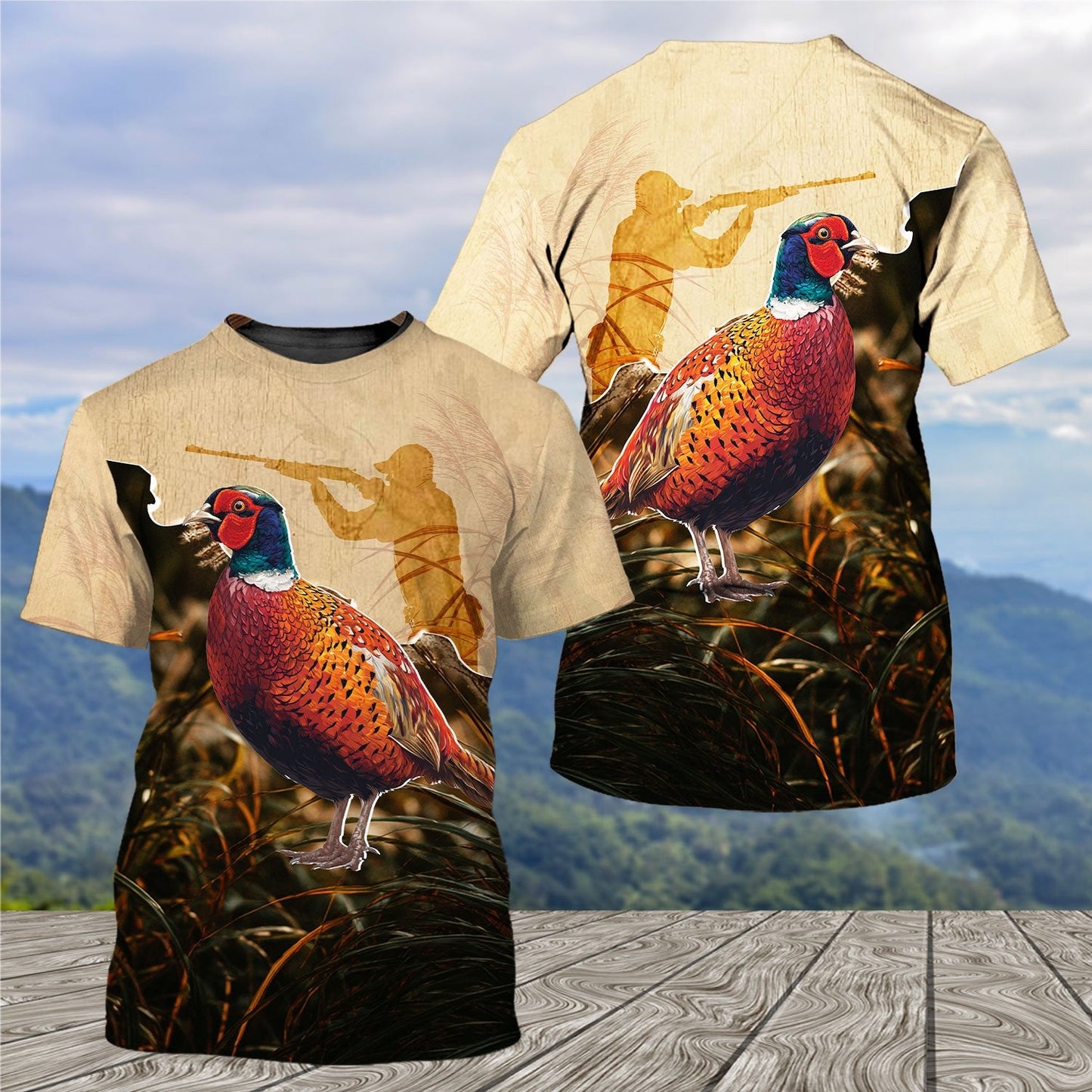 Vintage Pheasant Hunting Camo All Over Print Shirt