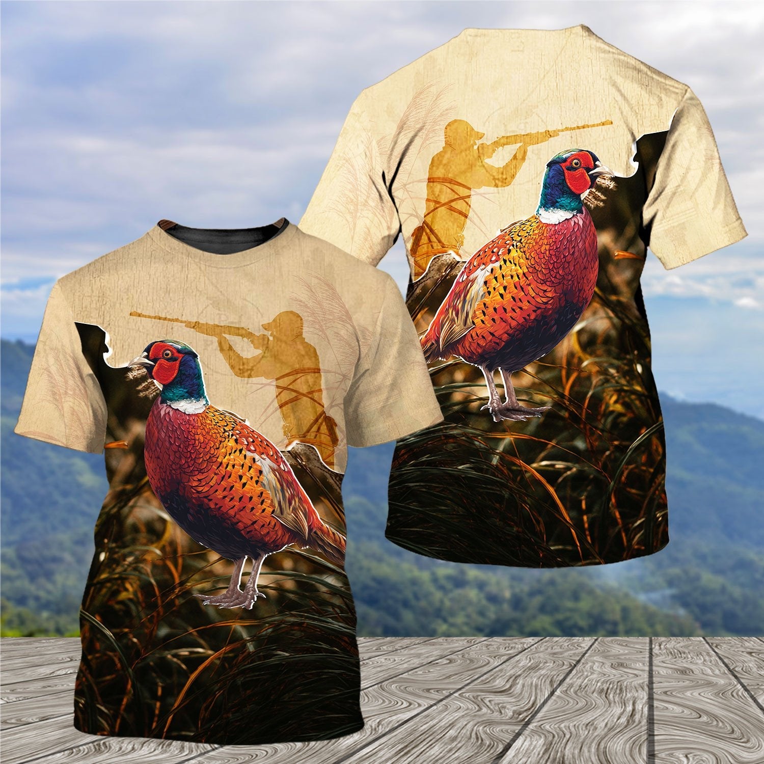 Vintage Pheasant Hunting Camo All Over Print Shirt