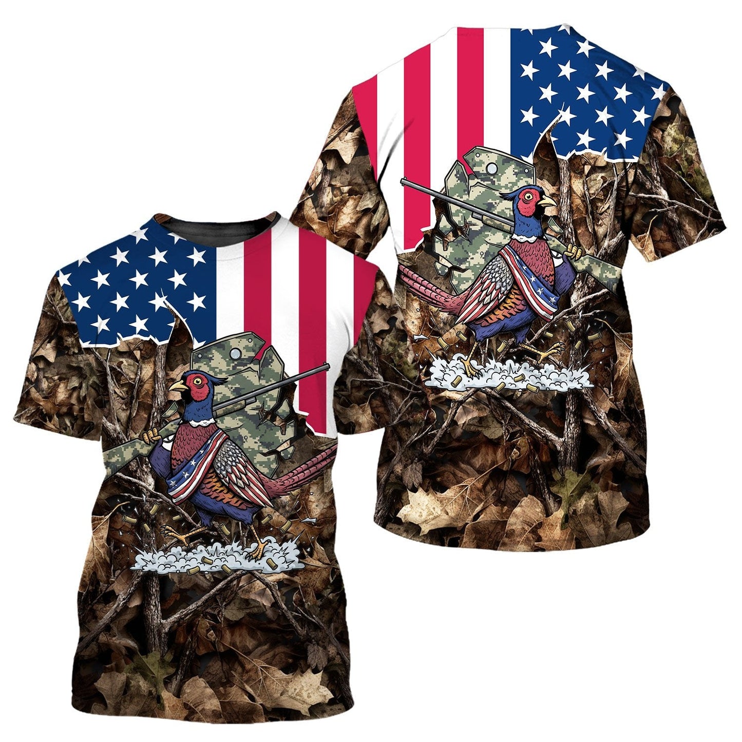 America Pheasant Hunting Camo All Over Print Shirt