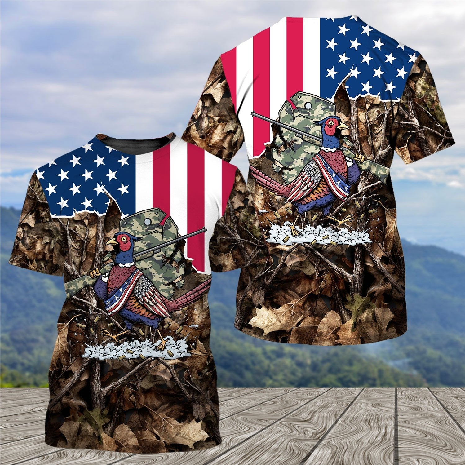 America Pheasant Hunting Camo All Over Print Shirt