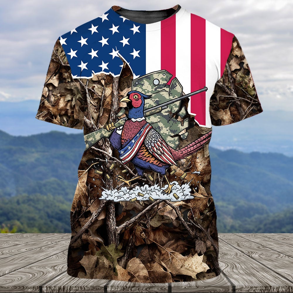 America Pheasant Hunting Camo All Over Print Shirt