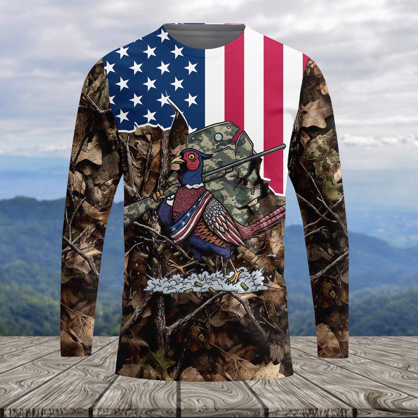 America Pheasant Hunting Camo All Over Print Shirt