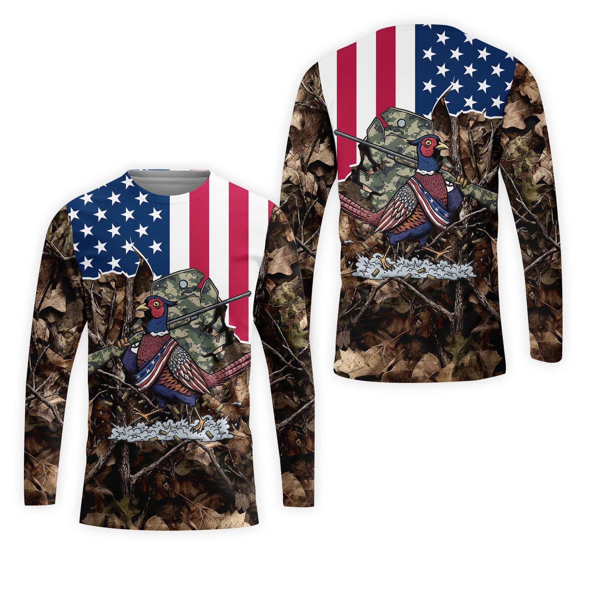 America Pheasant Hunting Camo All Over Print Shirt