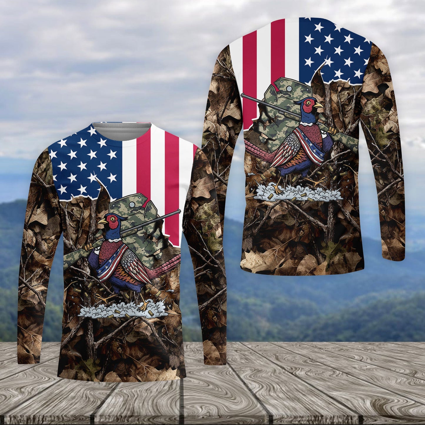 America Pheasant Hunting Camo All Over Print Shirt