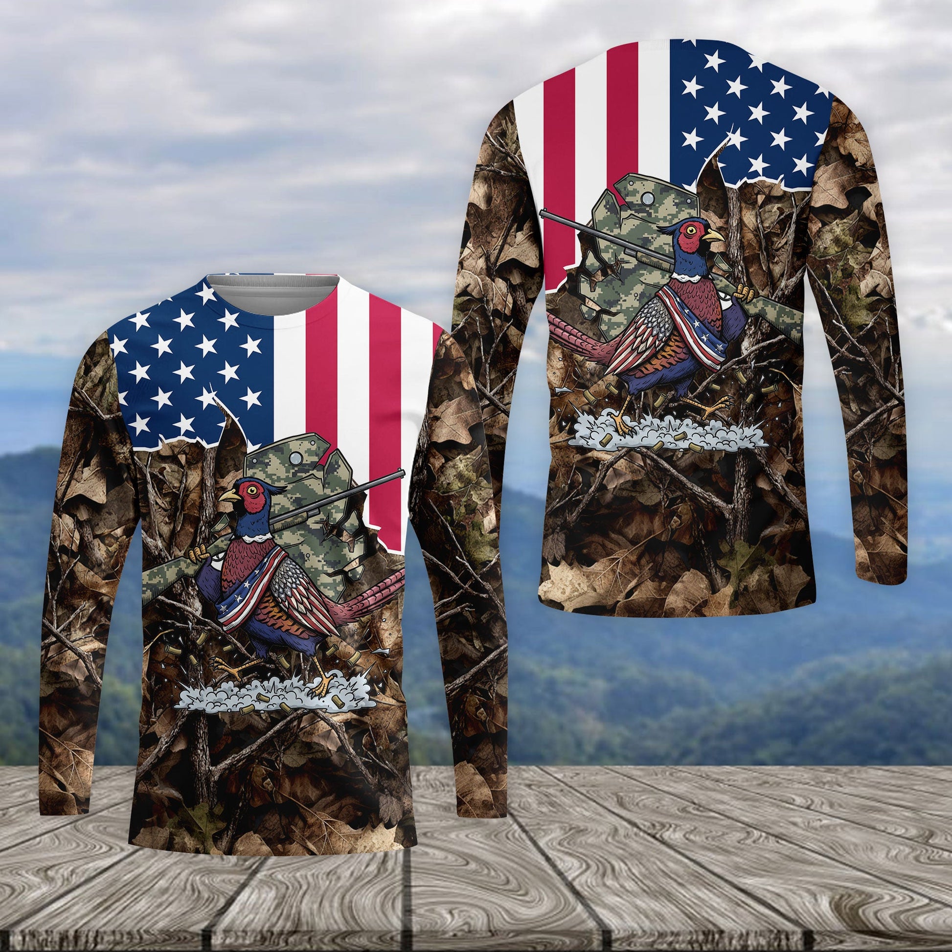America Pheasant Hunting Camo All Over Print Shirt