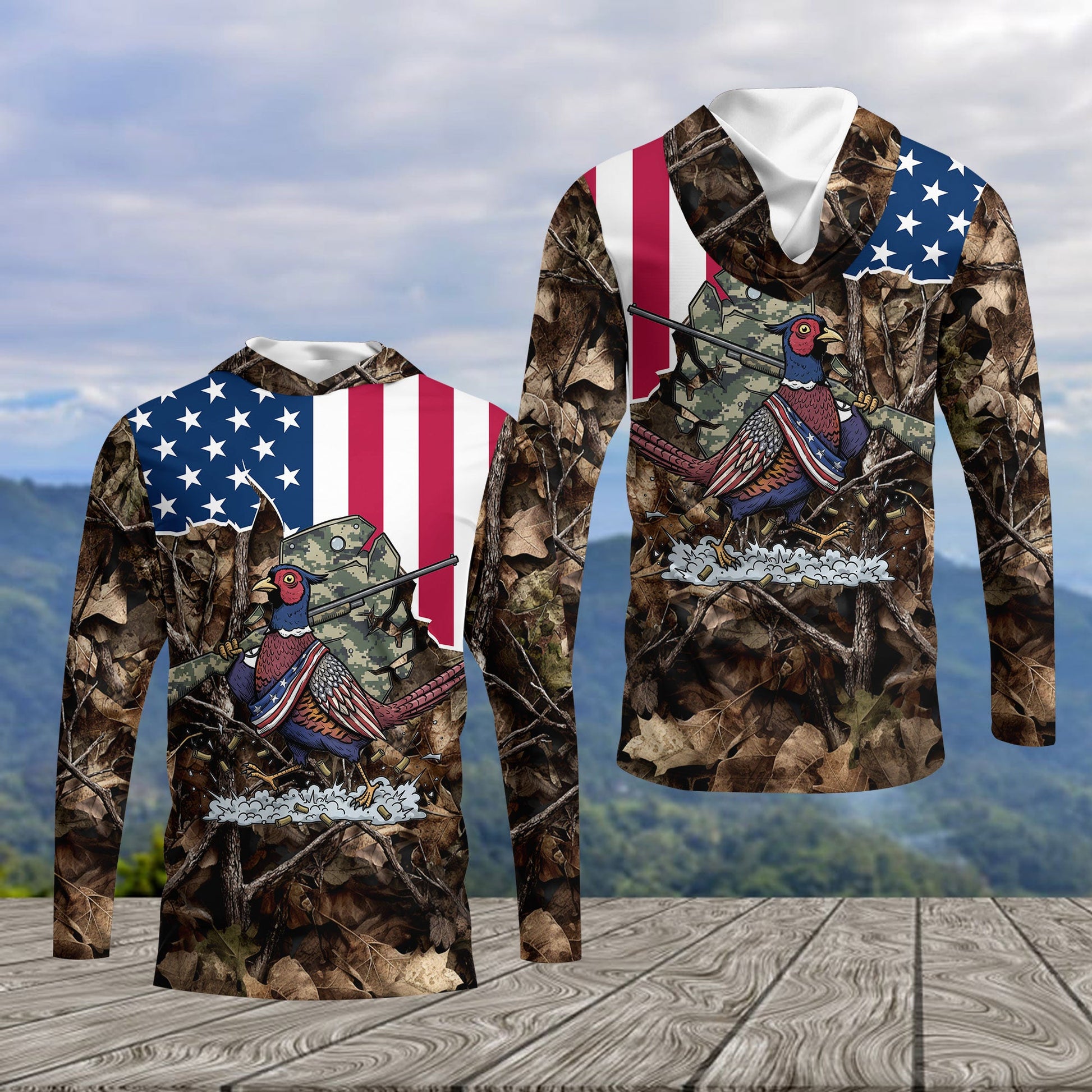 America Pheasant Hunting Camo All Over Print Shirt