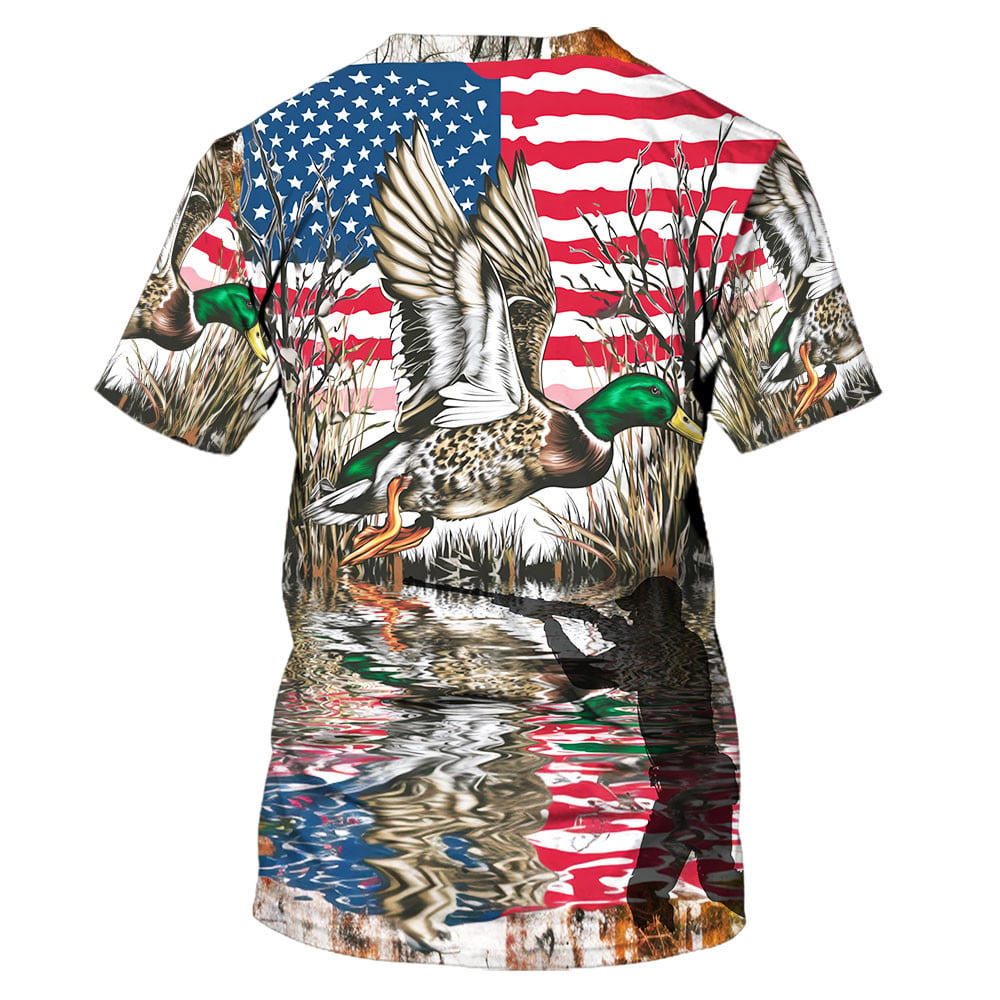 America Mallard Duck Hunting Camo All Over Print Shirt