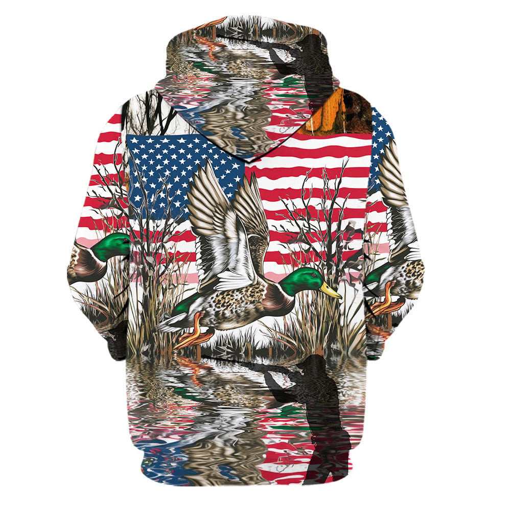 America Mallard Duck Hunting Camo All Over Print Shirt
