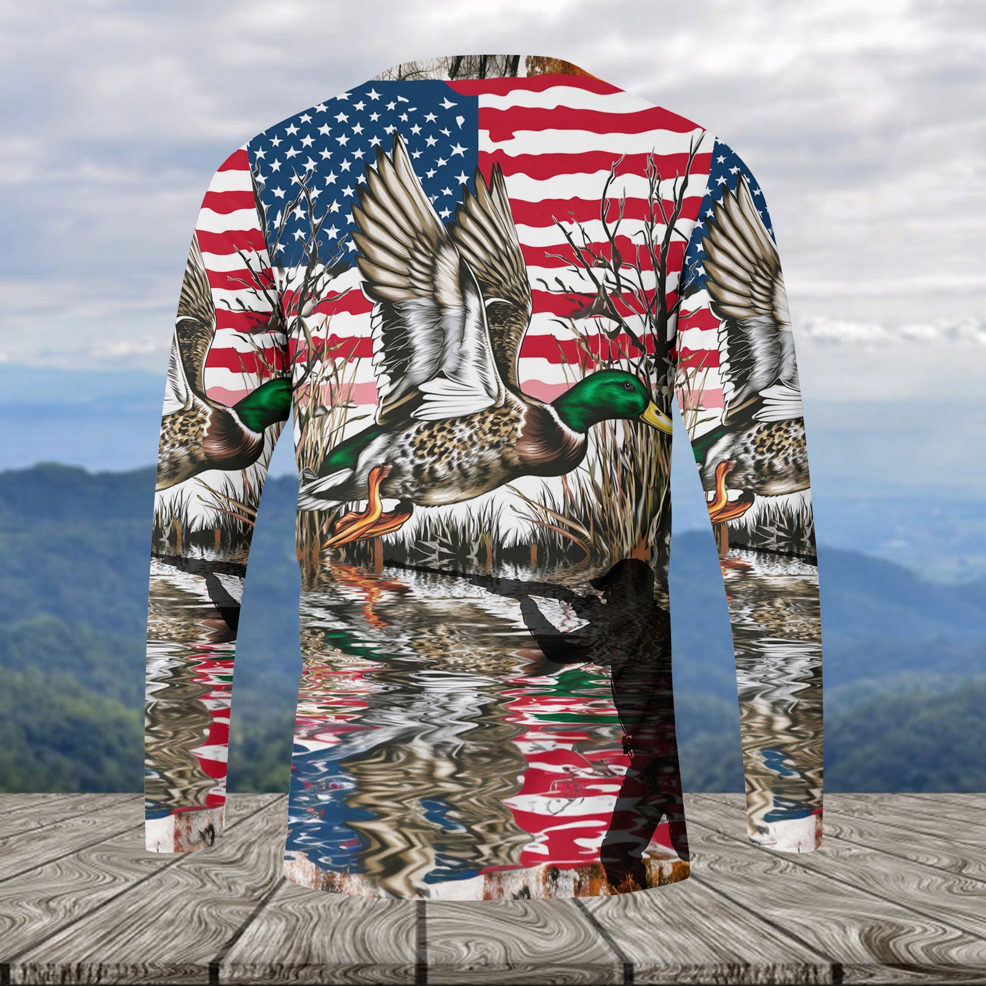 America Mallard Duck Hunting Camo All Over Print Shirt